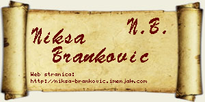 Nikša Branković vizit kartica